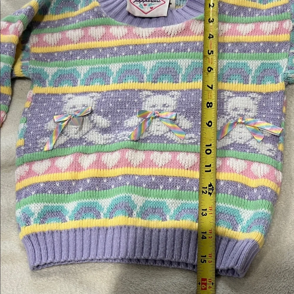 Vintage 80/90’s Pepperoni Pastel Knit Striped Kids  Sweater Sz 3T